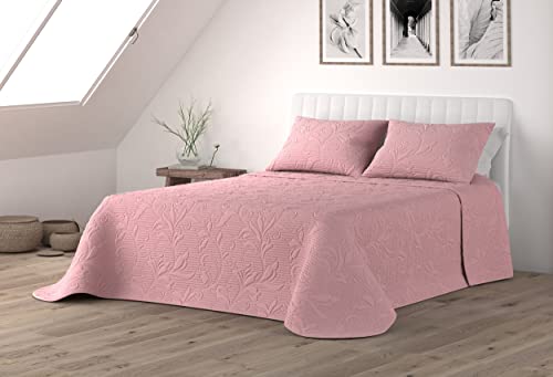 Victorio & Lucchino Colcha Bouti 3D Bordada - Modelo Natalia (Cama 90 cm, Rosa)