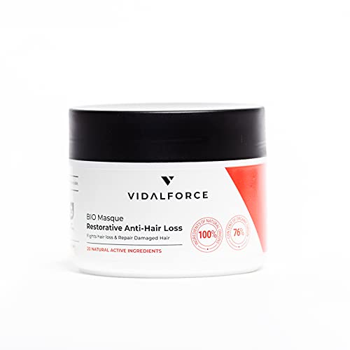 VIDALFORCE Mascarilla Anticaida Cabellos Secos y Dañados | Detox Argán Karite y Jojoba Natural | Mascarilla Pelo Profesional Peluquerias | 200ml