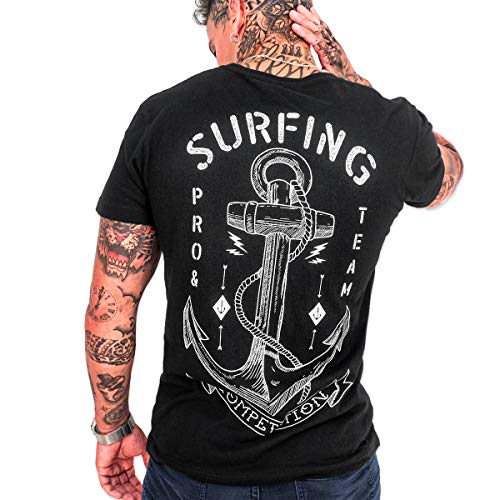 VIENTO Pro Competition Camiseta para Hombre (Negro, M)