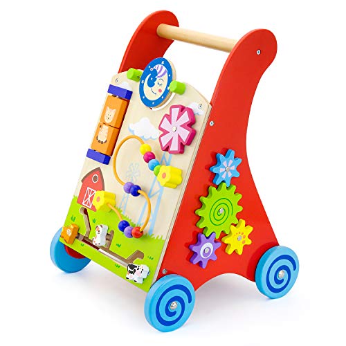VIGA-50950 VIGA-2043635-Juguetes Primera Edad Desde-hasta Empuje Trolley-Rojo, Multicolor, 3-3 cha (50950)