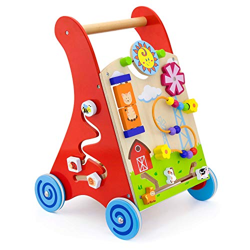 VIGA-50950 VIGA-2043635-Juguetes Primera Edad Desde-hasta Empuje Trolley-Rojo, Multicolor, 3-3 cha (50950)