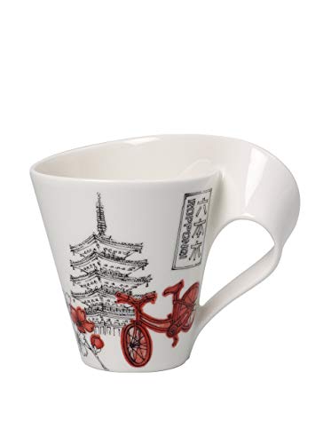 Villeroy & Boch Cities of the World Taza de café Tokio, 300 ml, Altura: 11 cm, Porcelana Premium, Blanco/Colorido