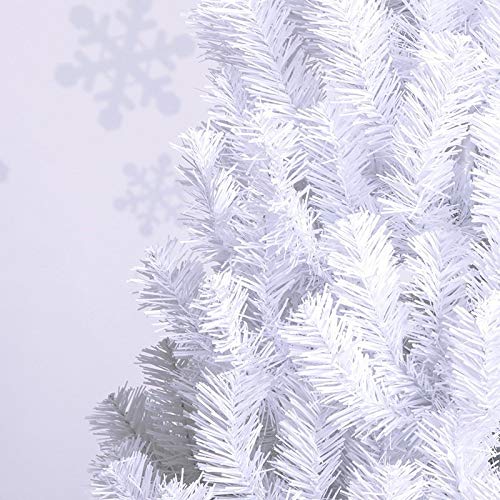 vingo Árbol de Navidad Artificial, 180cm Blanco Pino Arbol para Decoración Navideña Nevado de Picea, Aguja de Pino, con Soporte