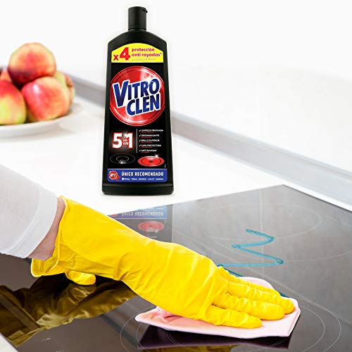 Vitroclen Limpiador de Vitrocerámica en crema, acción protectora y desengrasante - 450 ml
