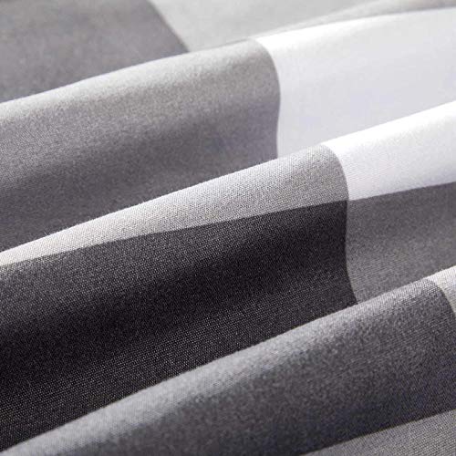 Vivilineneu Juego de Ropa de Cama 150， 3 Piezas Juego de Sabanas de Fibra de Poliéster 200x200cm, Fundas Nordicas Cama Gris Blanco Celosía, Incluye 1 Funda de Edredón y 2 Fundas de Almohada