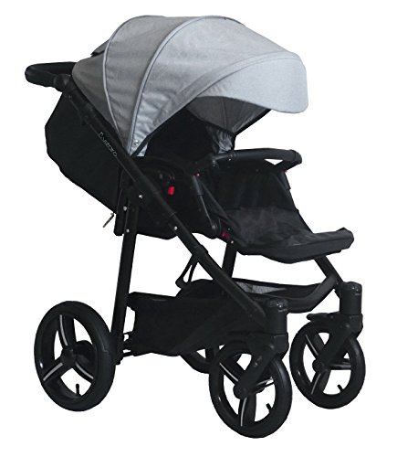 Vizaro ONYX 2022 TRÍO 3 en 1 - Cochecito Bebé GAMA ALTA - MARCA ESPAÑOLA - Ligero y funcional - Garantía 3 Años - Textil GRIS Chasis NEGRO