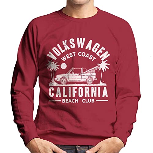 Volkswagen West Coast California Beach Club White Text Men's Sweatshirt