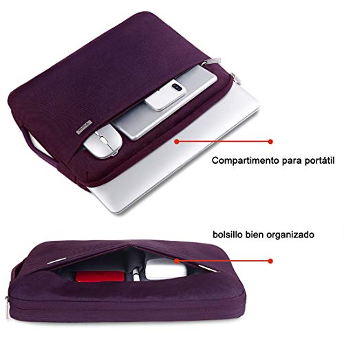 Voova Protectora de 360 Funda Portatil 11-11.6 Pulgada con Asa, Maletín Ordenador Compatible con IPad Pro 12.9 2020, Surface Pro X/7/6/5, MacBook Air 11, Mac 12, Dell Acer HP Chromebook/Tablet, Morado