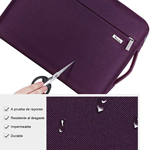 Voova Protectora de 360 Funda Portatil 11-11.6 Pulgada con Asa, Maletín Ordenador Compatible con IPad Pro 12.9 2020, Surface Pro X/7/6/5, MacBook Air 11, Mac 12, Dell Acer HP Chromebook/Tablet, Morado