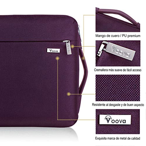 Voova Protectora de 360 Funda Portatil 11-11.6 Pulgada con Asa, Maletín Ordenador Compatible con IPad Pro 12.9 2020, Surface Pro X/7/6/5, MacBook Air 11, Mac 12, Dell Acer HP Chromebook/Tablet, Morado