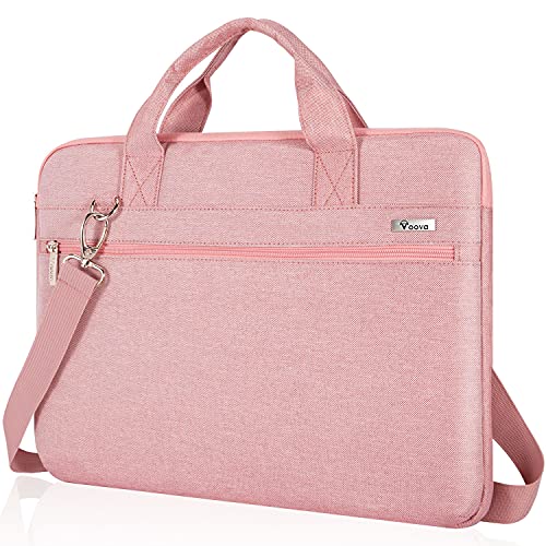 Voova Protectora de 360 Maletin Funda Portatil 14-15.6 Pulgada para Mujer, Bolsa Ordenador portatil Impermeable Compatible con Macbook Pro 15/16,DELL XPS 15,HP Pavilion,Acer ASUS Chromebook, Rosado