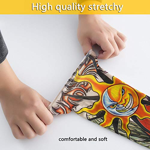 Vordas Mangas Tatuadas, 6PCS Tatuajes Temporales Brazo Medias Falso Tatuaje Temporal Mangas, Ideal para Fiestas de Disfraces (E)