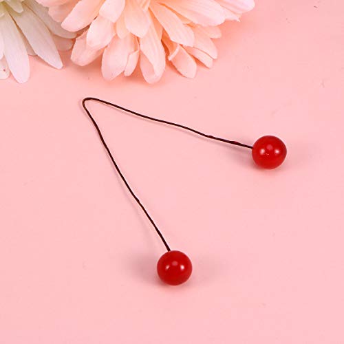 Vosarea 400 Pcs Elliptical Artificial Holly Berries on Wire for Christmas Decoration Floral Arrangement Wreaths and Holiday Decorations(Red)