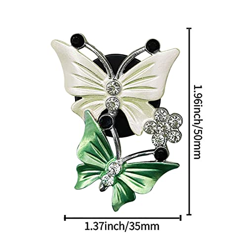 WanQ Difusor de Clip de Perfume para ventilación de Aire Acondicionado de Coche - Difusor de ambientadores de Mariposa Doble con Diamantes de imitación Brillantes, Accesorios de Interior de Coche