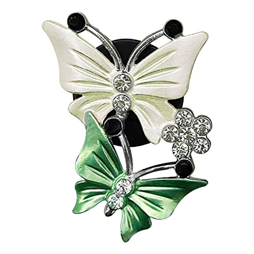 WanQ Difusor de Clip de Perfume para ventilación de Aire Acondicionado de Coche - Difusor de ambientadores de Mariposa Doble con Diamantes de imitación Brillantes, Accesorios de Interior de Coche
