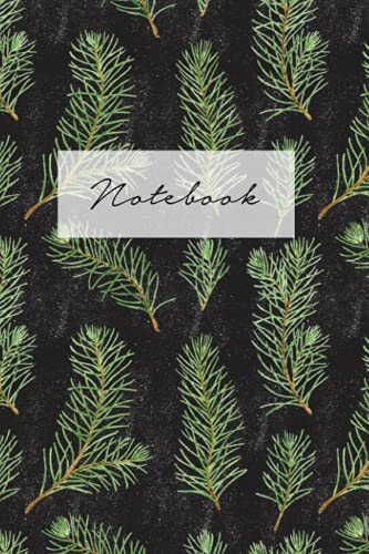 Watercolor Green Pine Tree Branches. Botanical illustration Journal. Christmas and Winter Theme seamless pattern.: 120 Lined Pages, 6×9 inches, ... For Students and Teachers, Journal Gift
