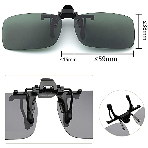 WDDT Clip para Gafas Polarizadas, 3 Pares Gafas Sol Clip, Gafas de Sol con Clip Polarizadas UV400, Antirreflejo Lente Sin Montura Abatible, Accesorio para Gafas, para Conducción y Al Aire Libre