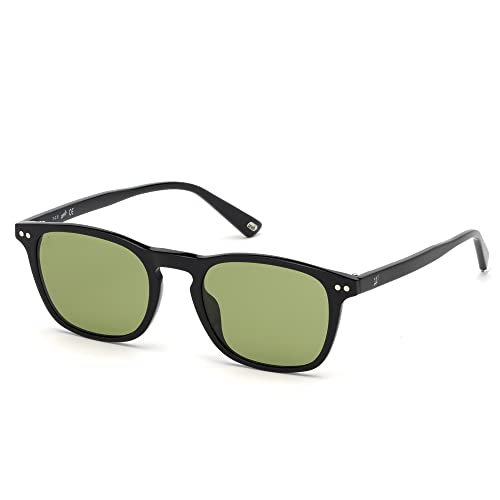 WEB- Gafas de sol de de hombre WE0265-forma cuadrada, color negro brillante,lentes color verde