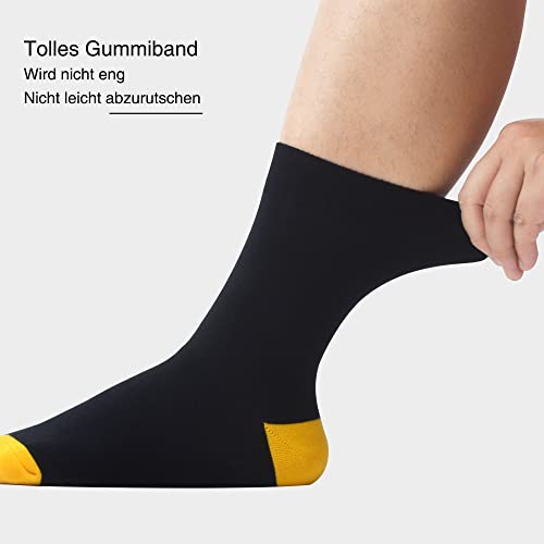 WeciBor Calcetines de bambú para hombre, pack de 6 unidades, transpirables, muy suaves, cómodos, informales, para hombre, 4 negros / 2 blancos (6 pares), L