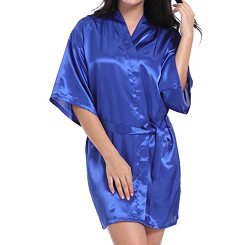 WEIMEITE Túnicas de Dama de Honor Ropa de Dormir Toga de Novia Túnicas de Dama de Honor Pijama Robe Ropa de Dormir Albornoz Camisón Camisones de Noche Zafiro S
