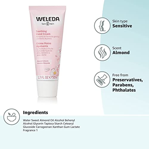 Weleda Crema de manos para piel sensible de almendras, 50 ml