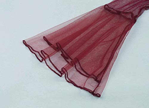 Wellwits - Vestido de cóctel para mujer, con mangas acampanadas, con abertura de malla, para mujer - Rojo - 34-36