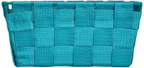 WENKO Cesto de baño Adria mini largo petróleo - cesta para el baño, Polipropileno, 19 x 9 x 14 cm, Petróleo