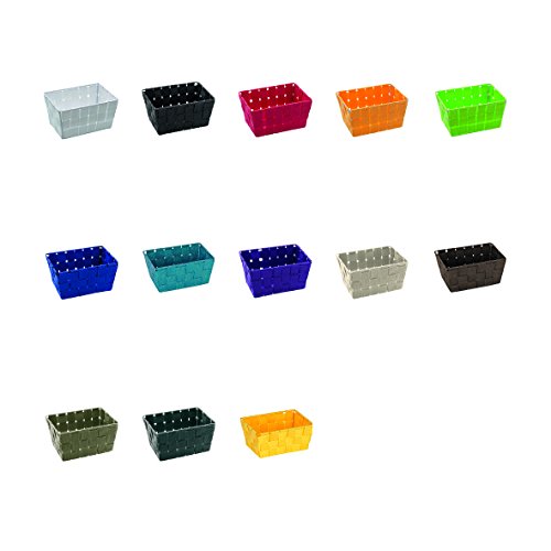 WENKO Cesto de baño Adria mini largo petróleo - cesta para el baño, Polipropileno, 19 x 9 x 14 cm, Petróleo