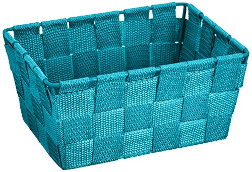 WENKO Cesto de baño Adria mini largo petróleo - cesta para el baño, Polipropileno, 19 x 9 x 14 cm, Petróleo