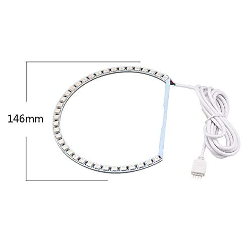 WEPARTICULAR 2X 131mm 2X 146mm Coche 5050 SMD LED RGB Flash Angel Eyes Anillo de halo de luz Luces de circulación Diurna Multicolores Coloridas compatibles para BMW E46 3 Series