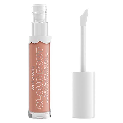 Wet n Wild Cloud Pout Marshmallow Lip Mousse, Barra de Labios Líquida Mate, Fórmula Que No Reseca y de Larga Duración con Aceite de Argán, Aceite de Aguacate y Vitamina E, Fluffernutter 250 g