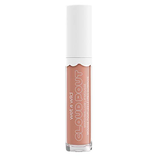 Wet n Wild Cloud Pout Marshmallow Lip Mousse, Barra de Labios Líquida Mate, Fórmula Que No Reseca y de Larga Duración con Aceite de Argán, Aceite de Aguacate y Vitamina E, Fluffernutter 250 g