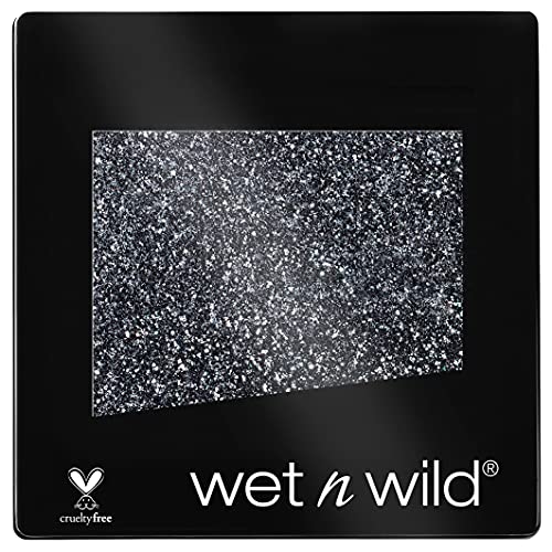 Wet n Wild - Color Icon Glitter Eyeshadow Single - Sombra de Ojos Brillante con una Fórmula Hidratante y Textura Sedosa, Sedosa, Glitter Maquillaje Profesional - Vegan - Color Karma Gris Oscuro