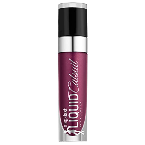Wet n Wild - MegaLast Liquid Catsuit Metallic Lipstick - Barra de Labios Líquida de Acabado Metalizado Multidimensional - Larga Duración - Acai So Serious - 1 Unidad
