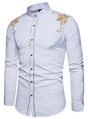 Whatlees - Camisa de vestir de manga larga para hombre, diseño extralargo Blanco B964-blanco XL