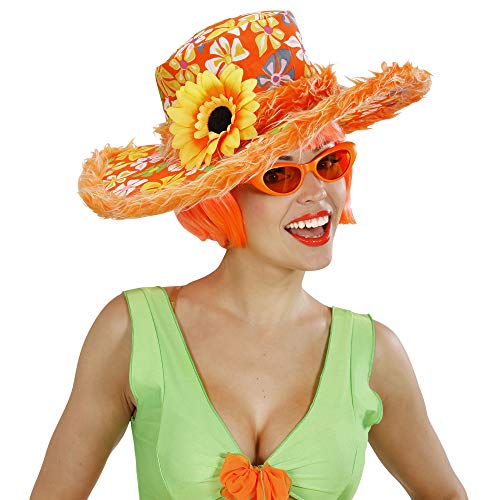 Widmann 2596 A – Sombrero Ibiza (borde de felpa y girasol para adultos, One size , Modelos/colores Surtidos, 1 Unidad