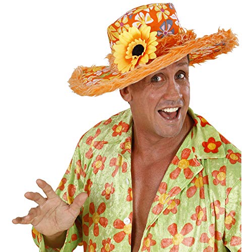 Widmann 2596 A – Sombrero Ibiza (borde de felpa y girasol para adultos, One size , Modelos/colores Surtidos, 1 Unidad