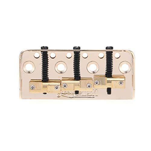 Wilkinson WTBS Short 3-Selletas Compensadas de Latón Telecaster Puente para Humbucker Tele Style o Guitarra Eléctrica Vintage, Oro