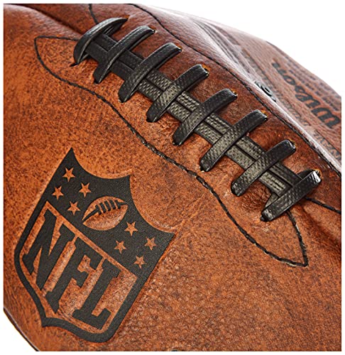 Wilson WTF1758XBNF32 Pelota de fútbol Americano JR Throwback 32 Team Logo con los Logos de la NFL, para niños y Adolescentes, Marrón, Talla Única