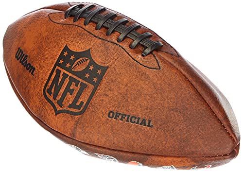 Wilson WTF1758XBNF32 Pelota de fútbol Americano JR Throwback 32 Team Logo con los Logos de la NFL, para niños y Adolescentes, Marrón, Talla Única