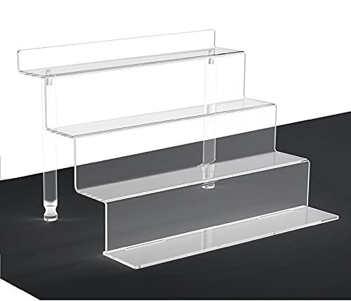 WINKINE Mesa de acrílico transparente con 4 niveles para figuras Amiibo Funko POP, especiero, postre, escritorio y armario organizador para cosméticos y manualidades (1 pieza pequeña)
