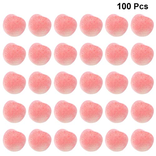 WINOMO 100 Unids Fruta Artificial Durazno Falso Vida Útil Mini Espuma Rosa Melocotón Modelo Cabello Cuerda Cocina Comida Comida para Artesanías de Bricolaje Foto de La Foto de La Joyería