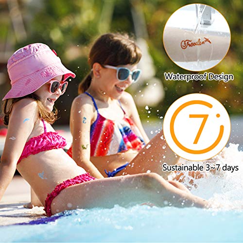 Winpok Tatuajes Purpurina, 48 Colores Kit de Tatuajes Temporales con 203 Plantillas, Tatuaje de Brillo Impermeable No Tóxico, Regalos para Niños Niñas Adultos Fiesta