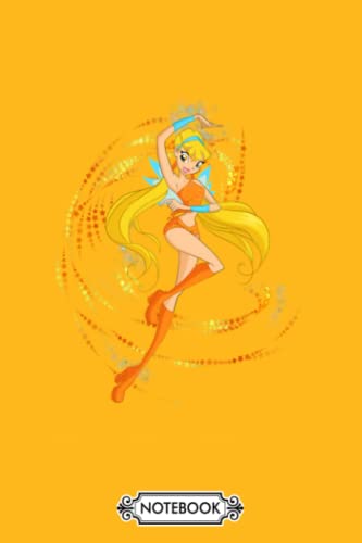 Winx Club Stella Fairy Notebook: Journal, Matte Finish Cover, Lined College Ruled Paper, 6x9 120 Pages, Diary, Planner