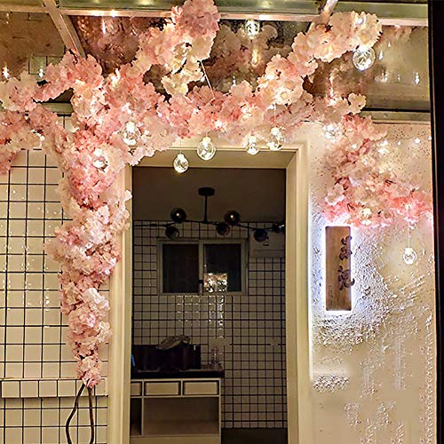 WLHER Árbol Artificial de la Flor de Cerezo, Melocotonero Artificial, Tallos de Madera Reales y Hojas realistas, para la Decoración de Eventos de Boda de jardín de Fiesta Familiar