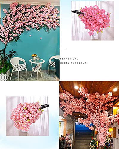 WLHER Árbol Artificial de la Flor de Cerezo, Melocotonero Artificial, Tallos de Madera Reales y Hojas realistas, para la Decoración de Eventos de Boda de jardín de Fiesta Familiar