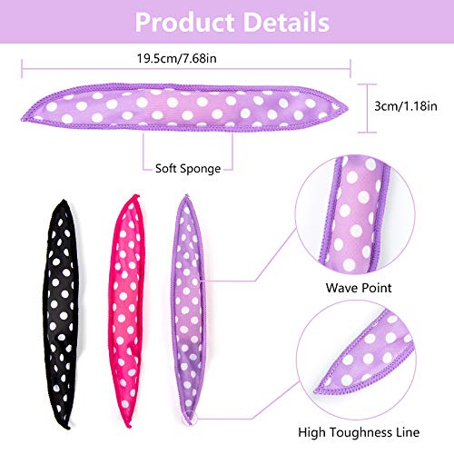 Wodasi 30 Piezas Rodillos de Pelo, Flexibles de la Espuma Ningunos Rodillos de Pelo del Calor Rodillos Para el Cabello Flexible Rizadores de Pelo de Espuma Almohada Mágica Rodillos Suaves, 3 Colors