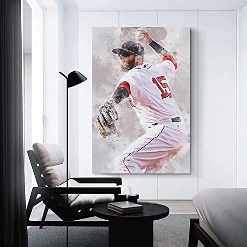 WOLIUER Sin Marco 60X90cm Pintura de la Obra de Arte de la Lona Dustin Pedroia Baseball Player Football Player Cristiano Ronaldo