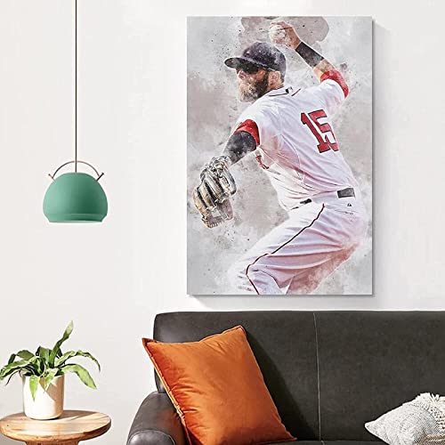 WOLIUER Sin Marco 60X90cm Pintura de la Obra de Arte de la Lona Dustin Pedroia Baseball Player Football Player Cristiano Ronaldo