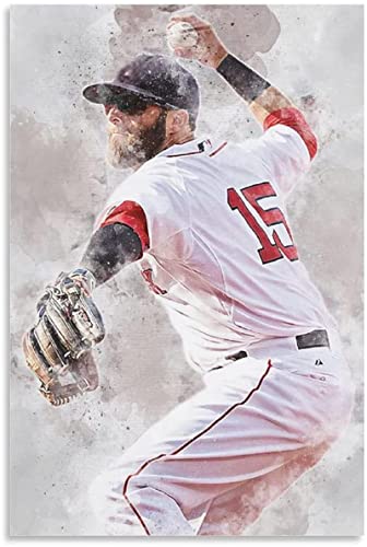 WOLIUER Sin Marco 60X90cm Pintura de la Obra de Arte de la Lona Dustin Pedroia Baseball Player Football Player Cristiano Ronaldo